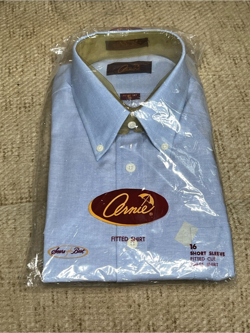 Men's Light Blue Short Sleeve Fitted Dress Shirt